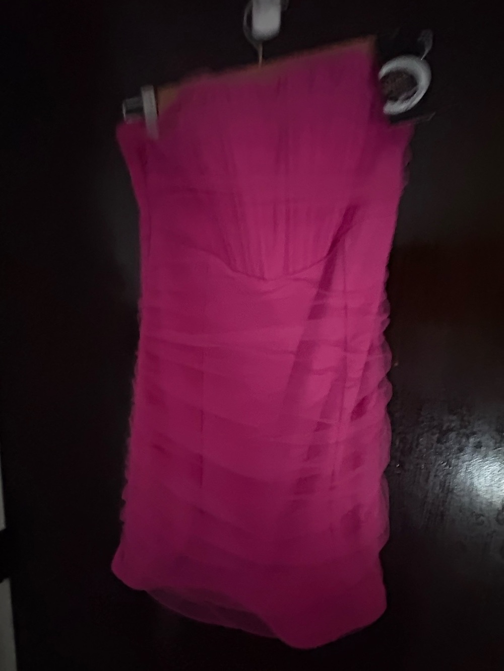NWT Strapless Fuchsia Layered Cocktail Dress. Size Small.